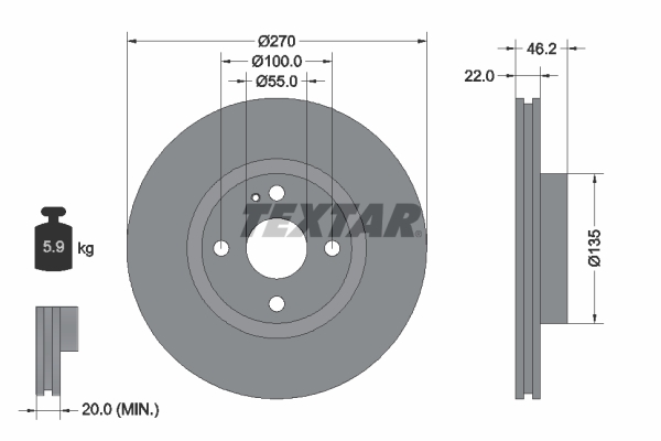 Disc frana 92175903 TEXTAR