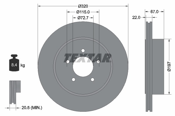 Disc frana 92177205 TEXTAR