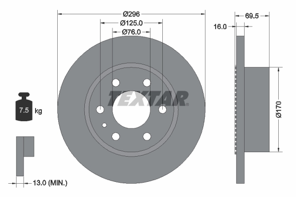 Disc frana 93177500 TEXTAR