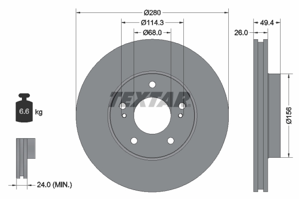 Disc frana 92179003 TEXTAR