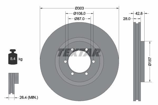 Disc frana 92180003 TEXTAR