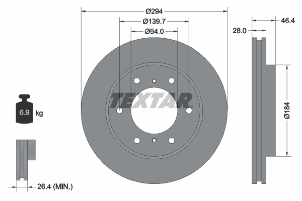 Disc frana 92180205 TEXTAR