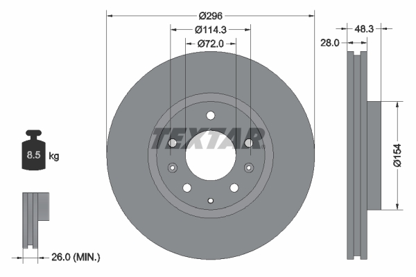 Disc frana 92180803 TEXTAR