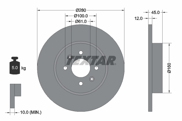 Disc frana 92181203 TEXTAR