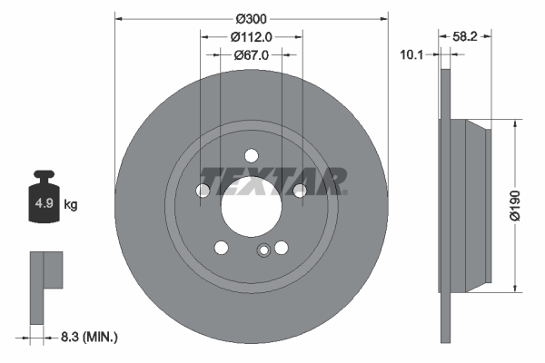 Disc frana 92182003 TEXTAR