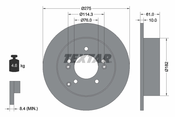 Disc frana 92185803 TEXTAR