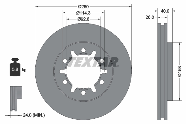 Disc frana 92186103 TEXTAR