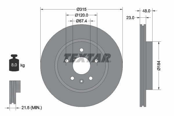 Disc frana 92187303 TEXTAR