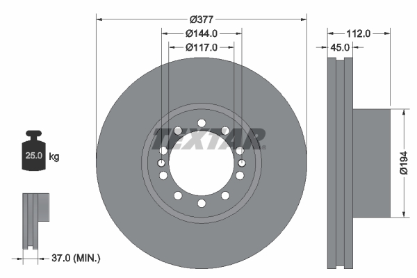 Disc frana 93187600 TEXTAR