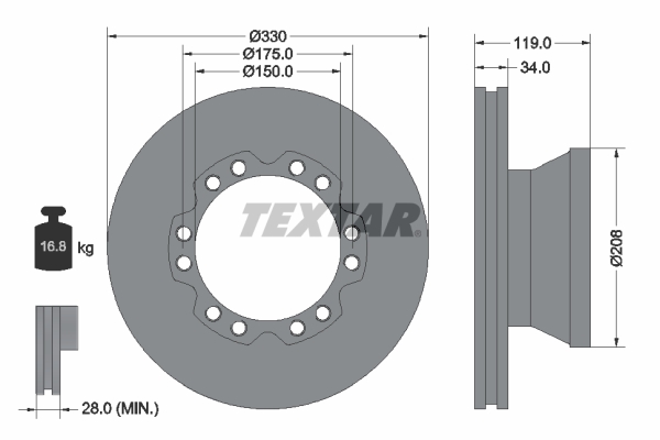 Disc frana 93187800 TEXTAR