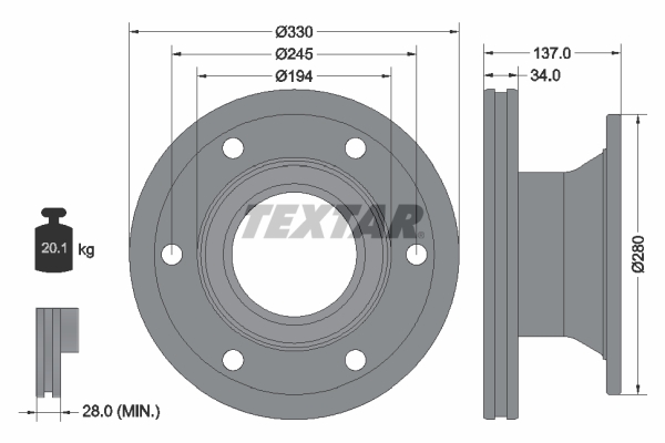 Disc frana 93192200 TEXTAR