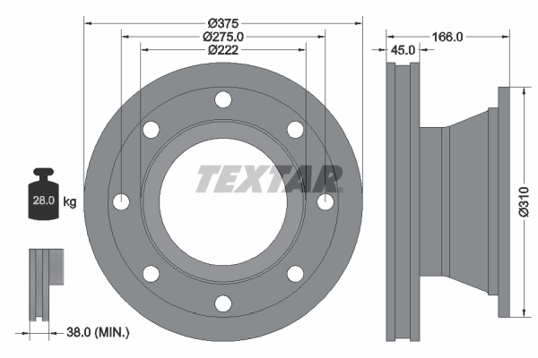 Disc frana 93192300 TEXTAR