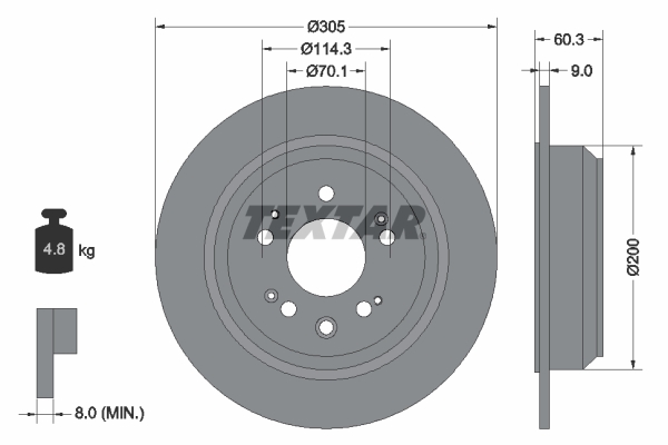 Disc frana 92195100 TEXTAR