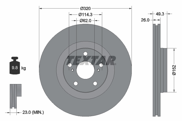 Disc frana 92195303 TEXTAR