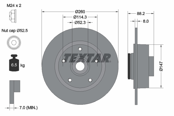 Disc frana 92195903 TEXTAR