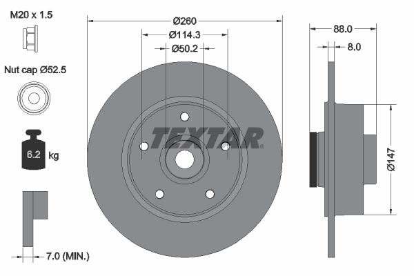 Disc frana 92196003 TEXTAR