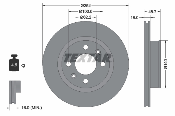 Disc frana 92196503 TEXTAR