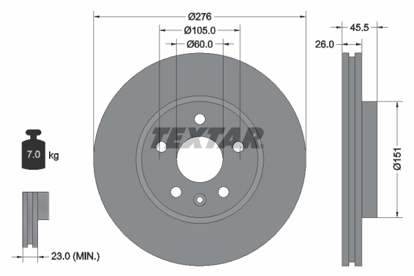 Disc frana 92198903 TEXTAR