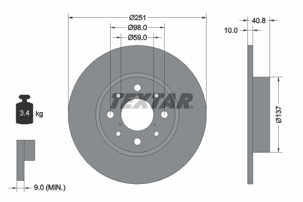 Disc frana 92202303 TEXTAR