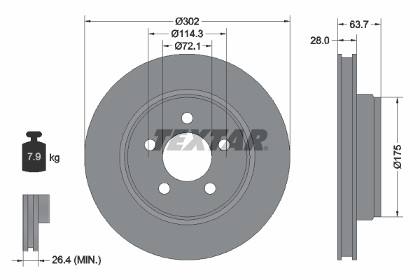 Disc frana 92203303 TEXTAR