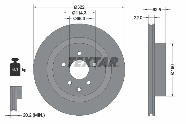 Disc frana 92203603 TEXTAR