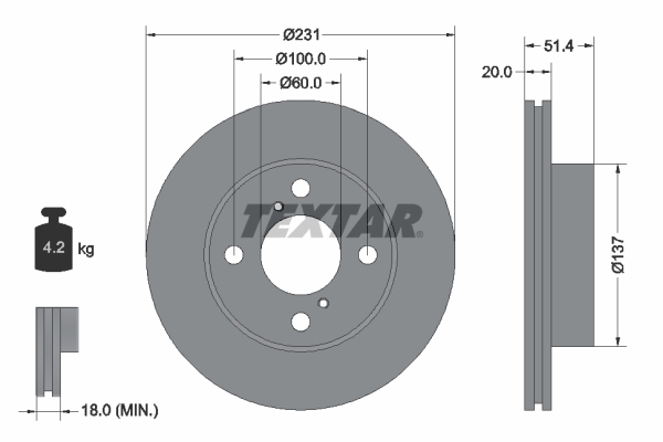 Disc frana 92204100 TEXTAR