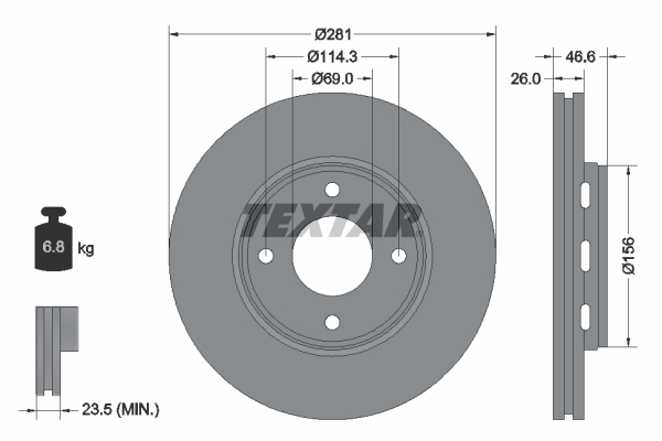 Disc frana 92204400 TEXTAR