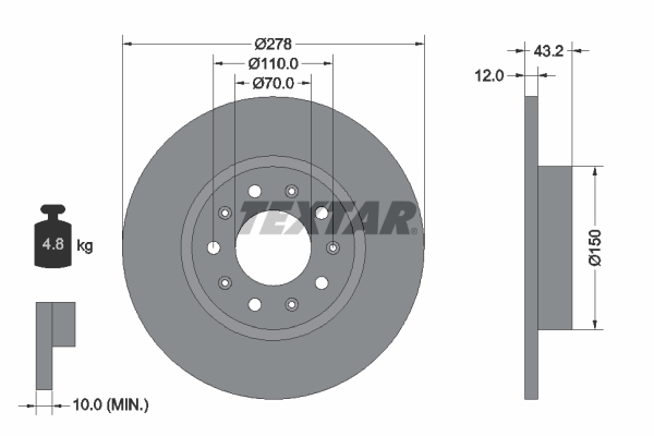 Disc frana 92221003 TEXTAR