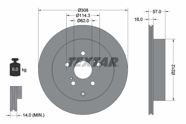 Disc frana 92222200 TEXTAR