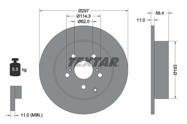 Disc frana 92222500 TEXTAR