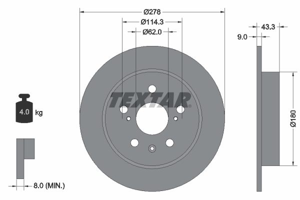 Disc frana 92225303 TEXTAR