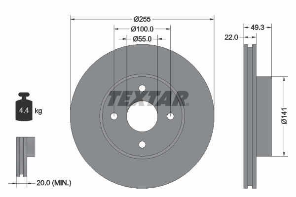 Disc frana 92226300 TEXTAR
