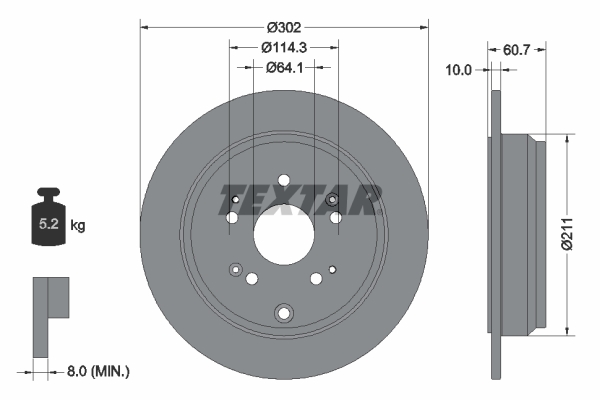 Disc frana 92227203 TEXTAR