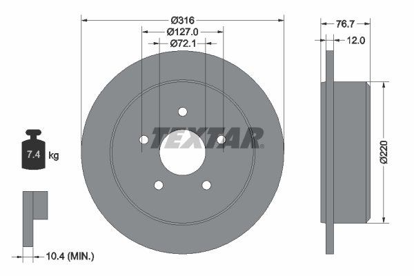 Disc frana 92227700 TEXTAR