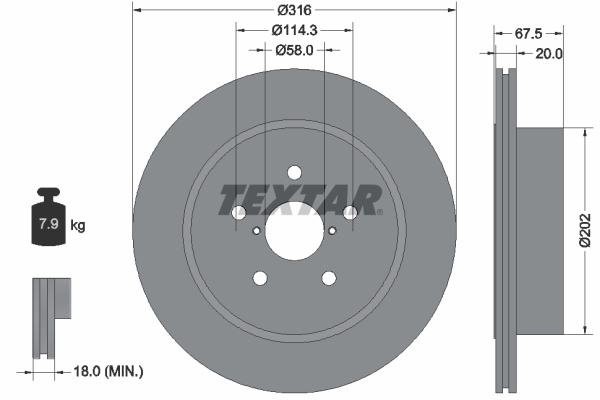 Disc frana 92227803 TEXTAR