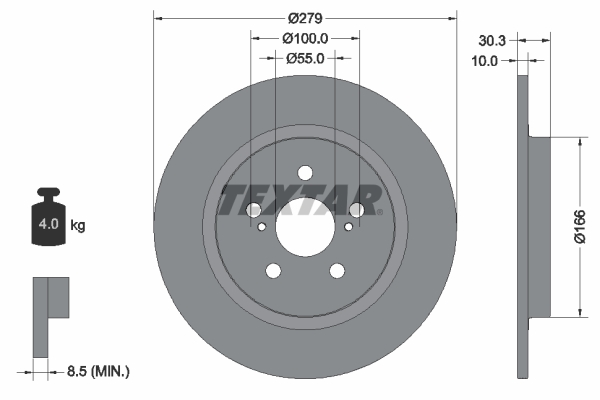 Disc frana 92228303 TEXTAR