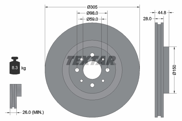 Disc frana 92228503 TEXTAR