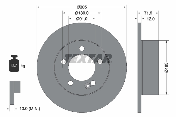 Disc frana 92228800 TEXTAR