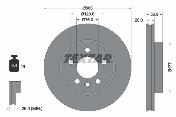 Disc frana 92228905 TEXTAR