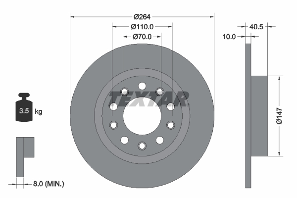 Disc frana 92230203 TEXTAR