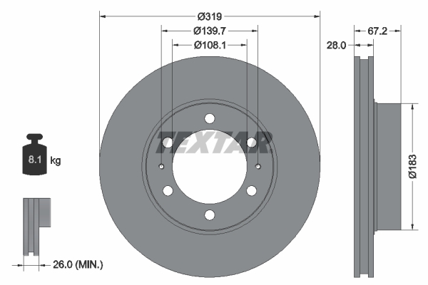 Disc frana 92230403 TEXTAR