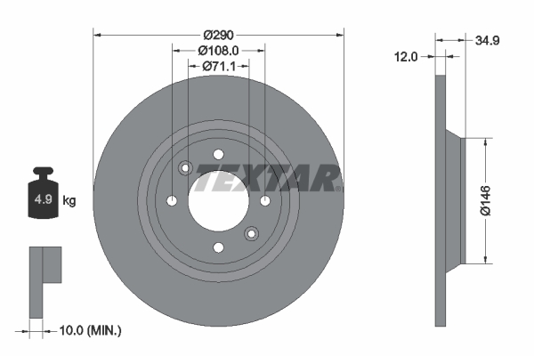 Disc frana 92231303 TEXTAR