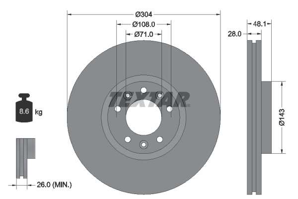 Disc frana 92232305 TEXTAR