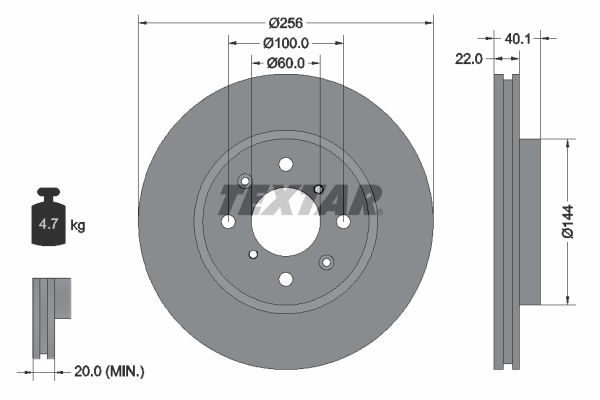 Disc frana 92232803 TEXTAR