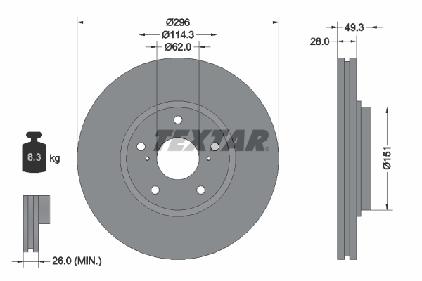 Disc frana 92235200 TEXTAR