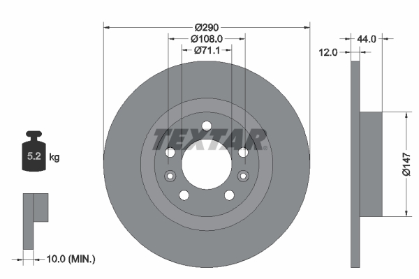 Disc frana 92238003 TEXTAR