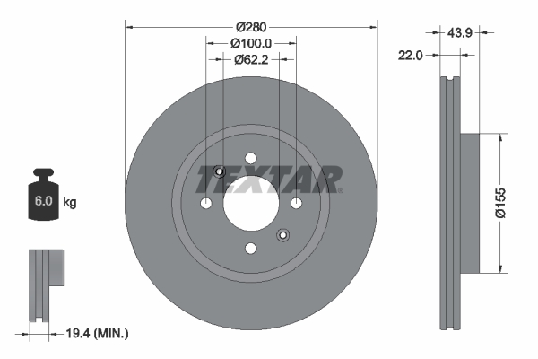 Disc frana 92239303 TEXTAR