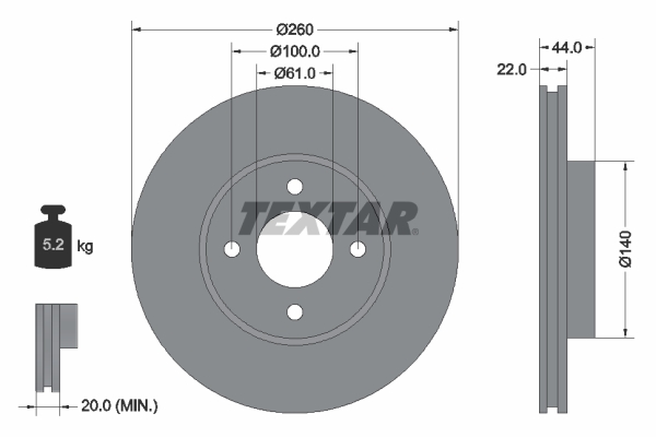 Disc frana 92239903 TEXTAR