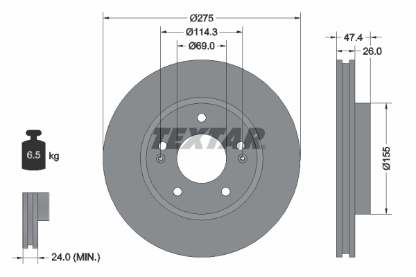 Disc frana 92240703 TEXTAR