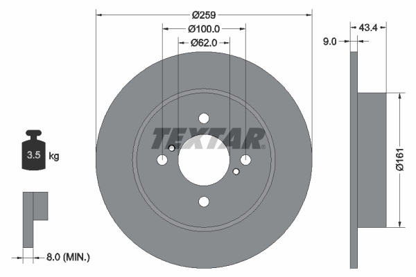 Disc frana 92242303 TEXTAR